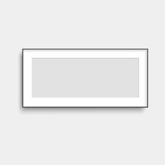 Realistic black poster frame mock up. Vector.