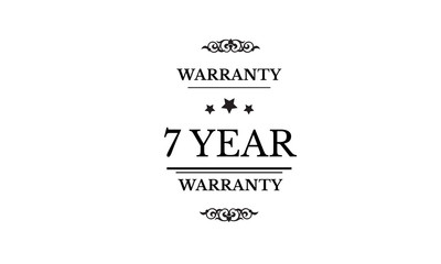 7 years warranty icon vintage rubber stamp guarantee