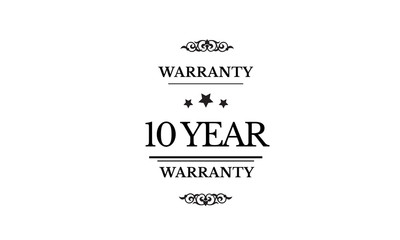 10 years warranty icon vintage rubber stamp guarantee