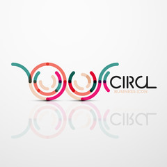 Abstract swirl lines symbol, circle logo icon