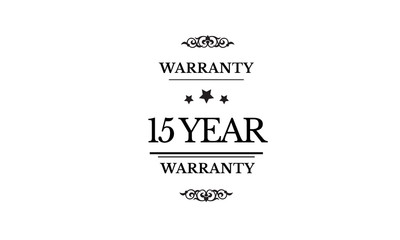 15 years warranty icon vintage rubber stamp guarantee