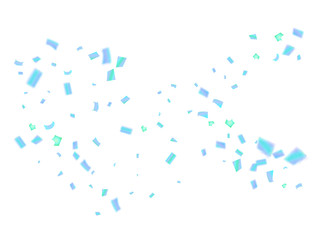 Sparkling Winter Vector Blue Tinsel Confetti. Birthday, Christmas, New Year Party Celebration Firework Decor. Falling Down Fairy Festival Blue Foil Tinsel Vector Confetti. Modern Gift Voucher Border