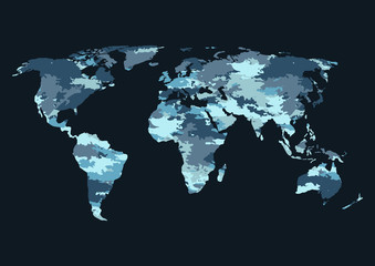 Fototapeta na wymiar World map camouflage