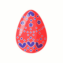 Easter beautiful egg sticker. Festive decor for creating postcards, posters, invitations to events.