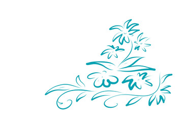 Floral angular patterns. Curls and decorative lines.