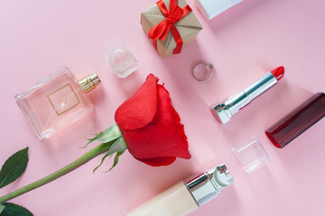 female flat lay