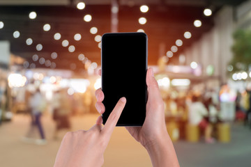 woman hand using smartphone