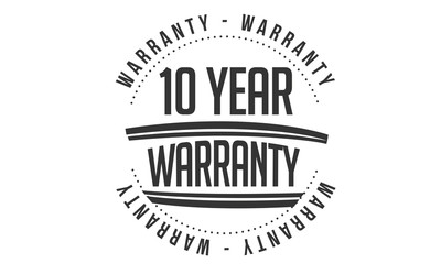10 years warranty icon vintage rubber stamp guarantee