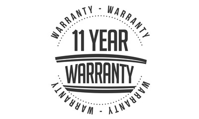 11 years warranty icon vintage rubber stamp guarantee