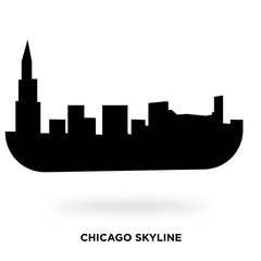 Naklejka premium chicago skyline silhouette