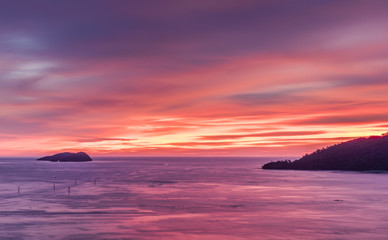 Incredibly beautiful sunset by the sea