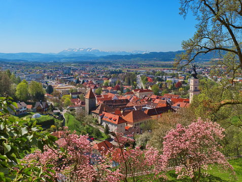 Die Stadt Wolfsberg im Lavanttal / Kärnten / Österreich