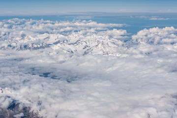 Fototapeta na wymiar Aerial view of Mountain in Switzerland, seen from above.