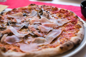 Close up of Pizza on the table.