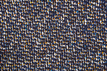 Fototapeta premium Varicolored tweed like texture, varicolored wool pattern, textured melange upholstery fabric background copy space.