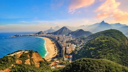 Fototapete Brasilien Copacabana-Strand und Ipanema-Strand in Rio de Janeiro, Brasilien