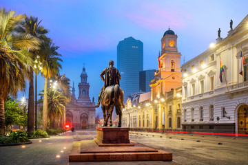 Plaza de las Armas square in Santiago - obrazy, fototapety, plakaty