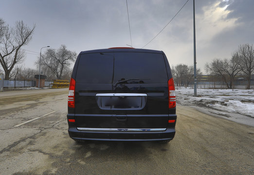 black van,back view