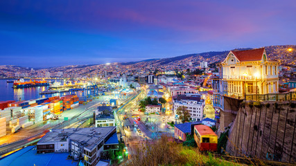 Passenger carriage of funicular  in Valparaiso, Chile.