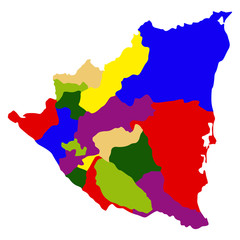 Political map of Nicaragua