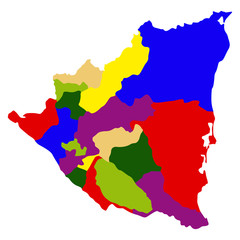 Fototapeta premium Political map of Nicaragua