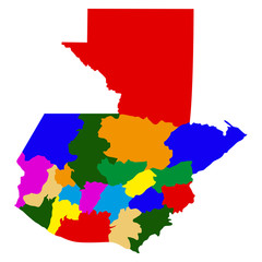 Fototapeta premium Political map of Guatemala