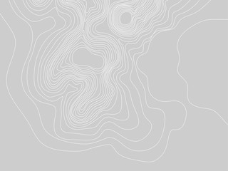 Abstract gray and white topographic contours lines of mountains. Topography map art curve drawing. vector illustration.