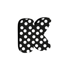 3d cute alfabet letter K with polka dots isolated Vector illustration © lena10sheiko