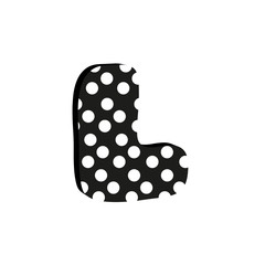 3d cute alfabet letter L with polka dots isolated Vector illustration © lena10sheiko