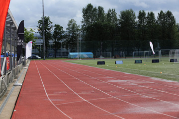 Naklejka premium starting block in track and field