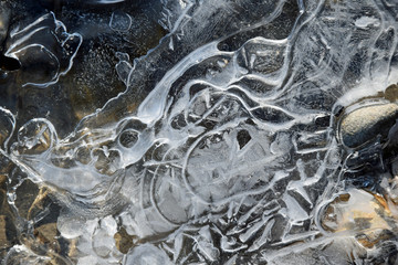 Freezed water at a river