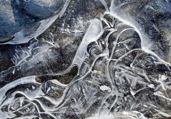 Freezed water at a river