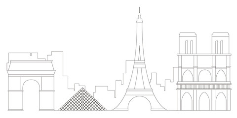 Fototapeta premium Paris cityscape outline