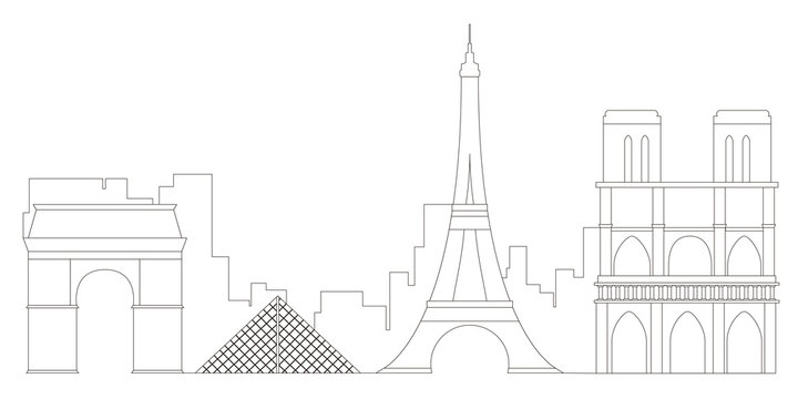 Paris cityscape outline