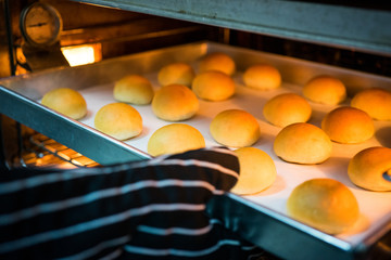 The chef is baking bread.