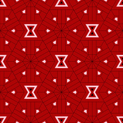 Seamless pattern with geometric design. Black red and white background for wallpapers, textile and fabrics