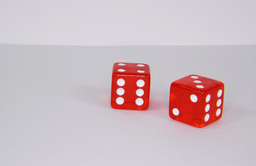 Thrown Red Casino Gambling Dice