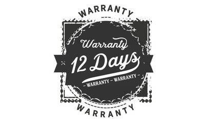 12 days warranty icon vintage rubber stamp guarantee