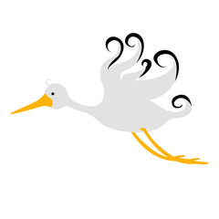 Isolated cute stork icon