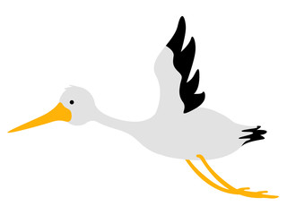 Isolated cute stork icon