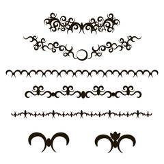 Obraz premium Delicate slender graceful Black frame and vignettes with curls