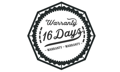16 days warranty icon vintage rubber stamp guarantee