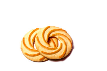 Shortbread biscuits  isolated on white background cutout