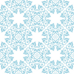 Light blue and white floral seamless pattern