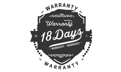 18 days warranty icon vintage rubber stamp guarantee