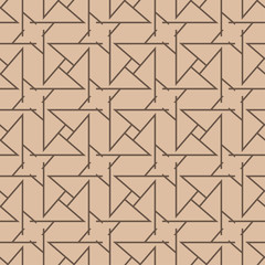 Geometric ornament. Beige and brown seamless pattern