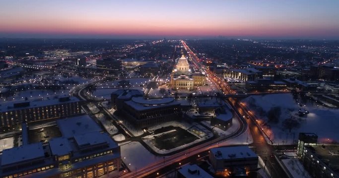Capitol Building - Saint Paul, MN - Aerial View at Dusk