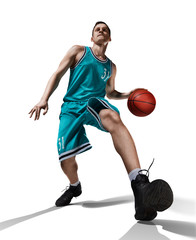 Fototapeta premium basketball player isolated on white
