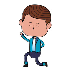 Cute boy on knees vector illustration graphic design