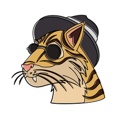 Stylish leopard cartoon vector illustration graphic design
